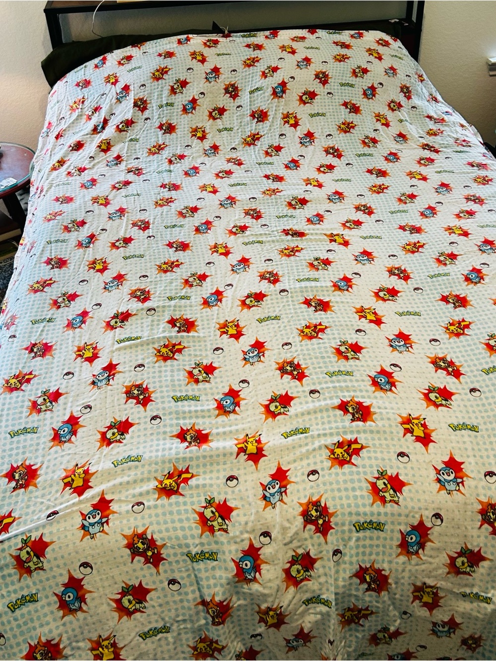 Vintage Nintendo Pokemon Twin Flat Bed Sheet Fabric Springs Global US